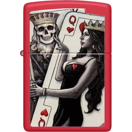 Zippo 2024 Zippo Skull King Queen Beauty, Red Matte,  ZIP-48624